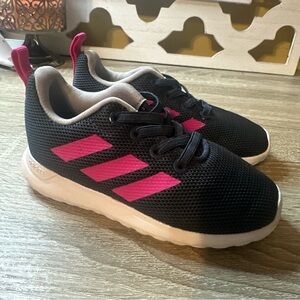 Adidas Kids Sneakers BB7053 Size 8K– Navy Blue with Pink Stripes